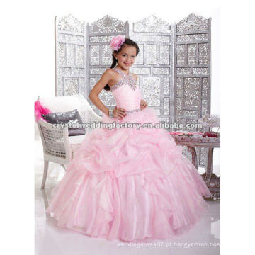 Venda quente de taxas de frete grátis appliqued vestido de bola cor de rosa feito sob medida de vestidos de menina de flor CWFaf4546